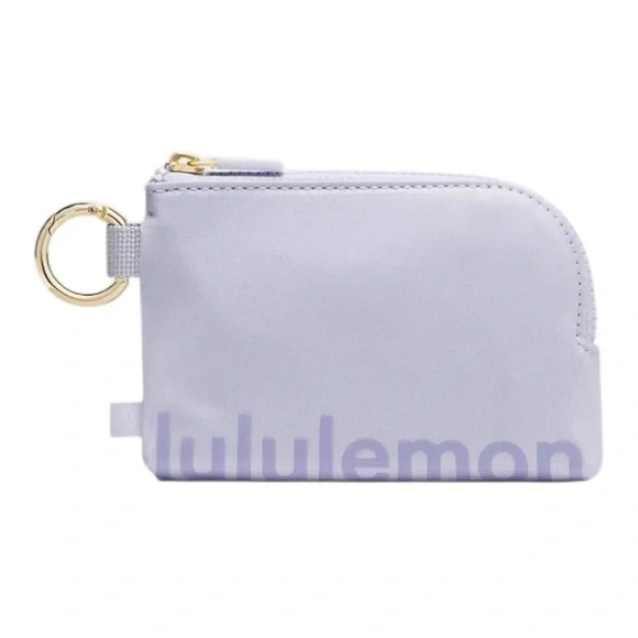 Lululemon Clippable Card Pouch, Serene Blue / Dusty Lilac with Gold OS NWT - Picture 4 of 7